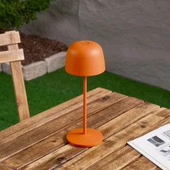 Dekorationsbelysning|Terrassebelysning ^ Lindby LED-bordlampe Arietty, orange, dæmpbar, IP65