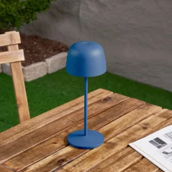 Dekorationsbelysning|Terrassebelysning ^ Lindby LED-bordlampe Arietty, blå, dæmpbar, IP65