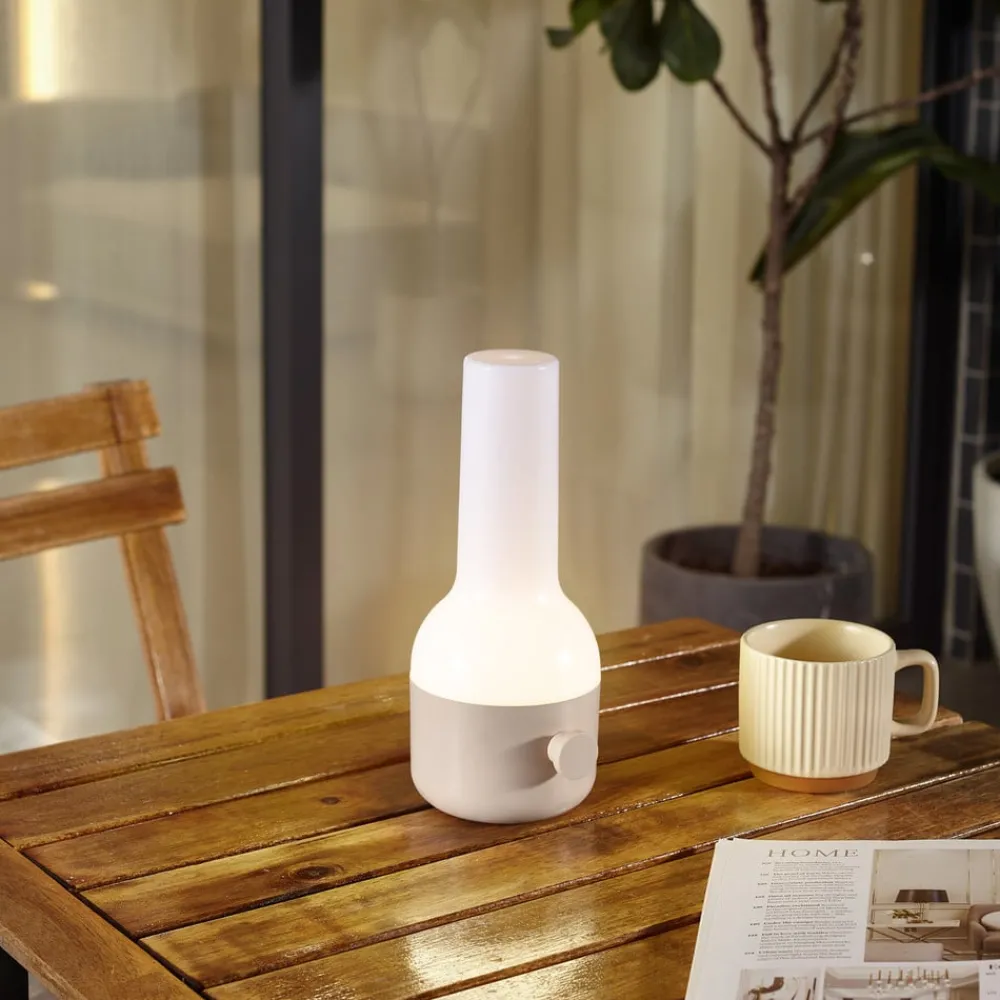 Lindby Dekorationsbelysning > LED-bordlampe Isaline, beige, dæmpbar, IP44