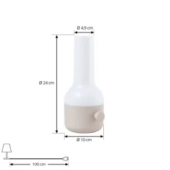 Lindby Dekorationsbelysning > LED-bordlampe Isaline, beige, dæmpbar, IP44