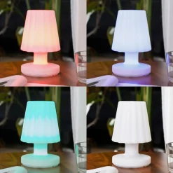 Lindby Dekorationsbelysning|Terrassebelysning > LED-bordlampe Jovem, hvid, plast, RGB