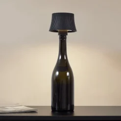 Lindby Terrassebelysning > LED-bordlampe Linor, sort, USB, touch-dimmer