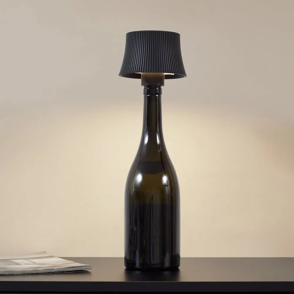 Lindby Terrassebelysning > LED-bordlampe Linor, sort, USB, touch-dimmer