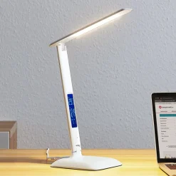 Lindby Arbejdsrum/Kontor|Bordlamper > LED-bordlampe Ludmilla, højde 34 cm, hvid, display