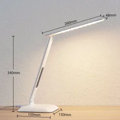 Lindby Arbejdsrum/Kontor|Bordlamper > LED-bordlampe Ludmilla, højde 34 cm, hvid, display