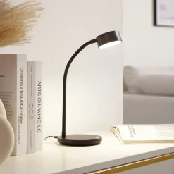 Lindby Arbejdsrum/Kontor|Gang > LED-bordlampe Maori, sort, CCT, metal, dæmpbar