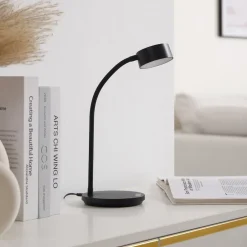 Lindby Arbejdsrum/Kontor|Gang > LED-bordlampe Maori, sort, CCT, metal, dæmpbar