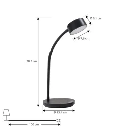 Lindby Arbejdsrum/Kontor|Gang > LED-bordlampe Maori, sort, CCT, metal, dæmpbar