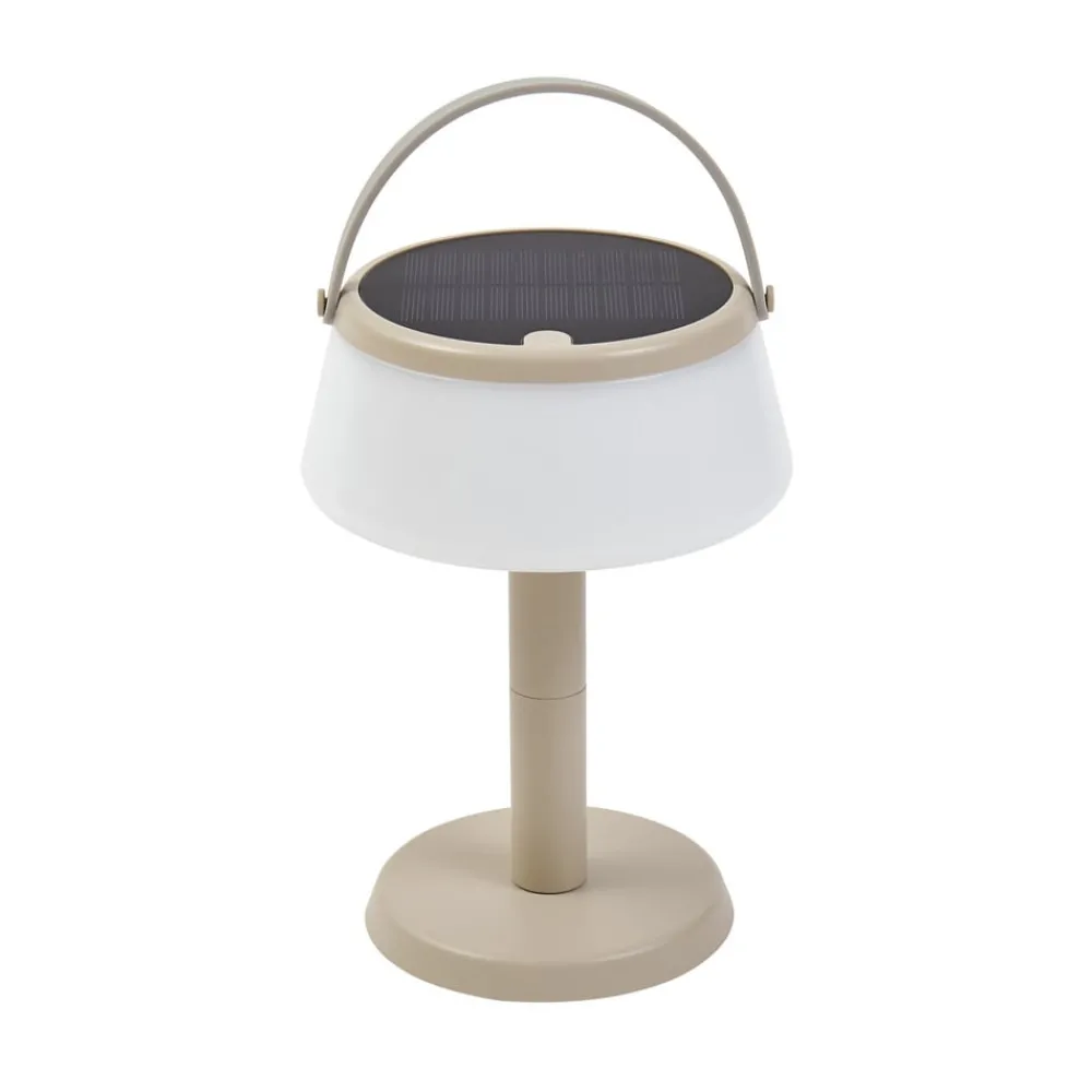 Solcellelamper ^ Lindby LED-bordlampe Mikkel, beige, dæmpbar, 7 cm