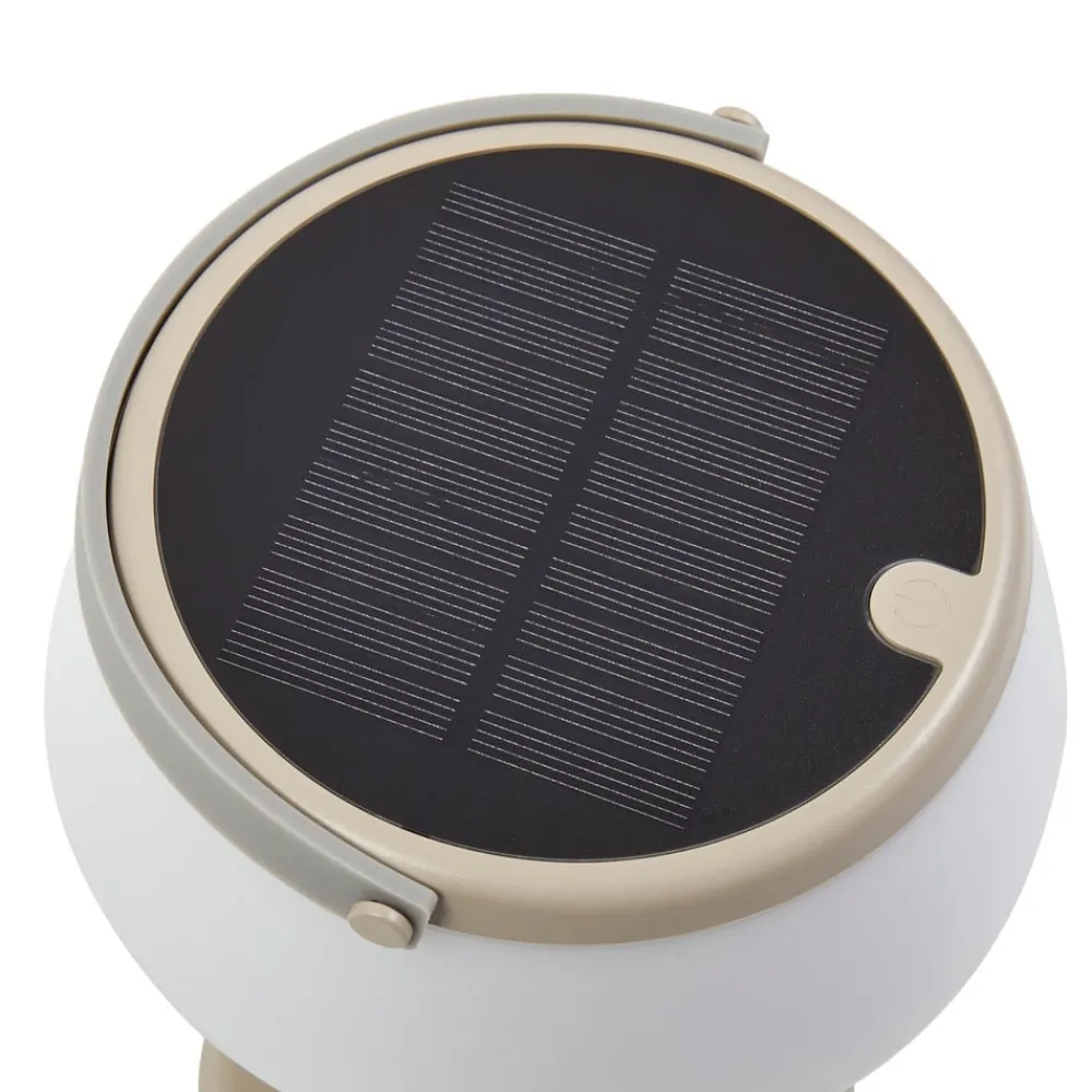 Solcellelamper ^ Lindby LED-bordlampe Mikkel, beige, dæmpbar, 7 cm