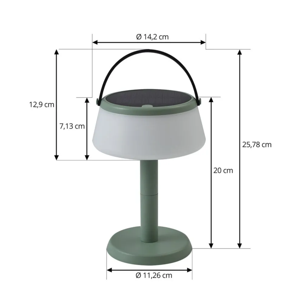 Lindby Dekorationsbelysning|Solcellelamper > LED-bordlampe Mikkel, grøn, dæmpbar