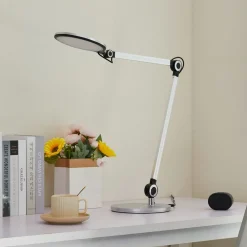 Arbejdsrum/Kontor|Bordlamper ^ Lindby LED-bordlampe Nyxaris, sølv, metal, CCT, 50 cm