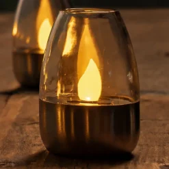 Lindby Dekorationsbelysning|Solcellelamper > LED-bordlampe Pedas, sæt med 10, grå
