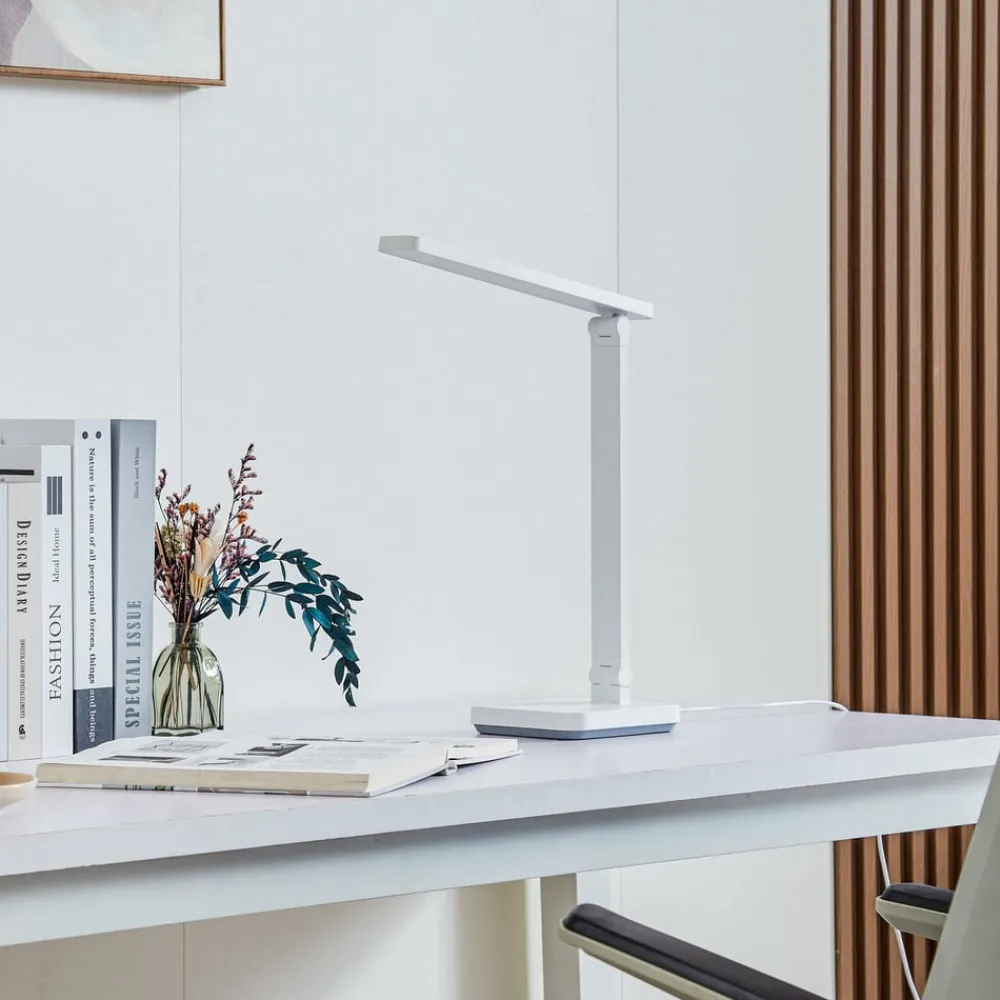 Lindby Arbejdsrum/Kontor > LED-bordlampe Rylas, hvid, USB, CCT