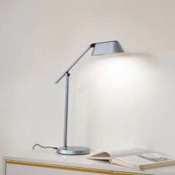 Arbejdsrum/Kontor|Bordlamper ^ Lindby LED-bordlampe Thies, grå, ABS, højde 78 cm, dæmpbar