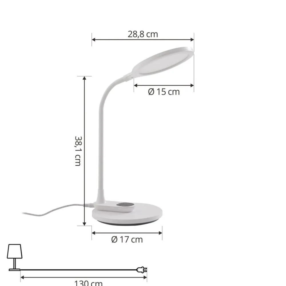 Lindby Bordlamper > LED-bordlampe Valtaria, hvid, CCT, dæmpbar