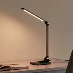 Bordlamper ^ Lindby LED-bordlampe Valtaris, grå, aluminium, CCT, dæmpbar
