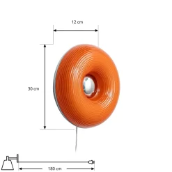 Lindby Væglamper|Væglamper > LED-bord-/væglampe Fjora, orange/krom, Ø30cm, dæmpbar