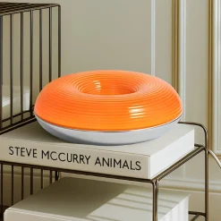 Lindby Væglamper|Væglamper > LED-bord-/væglampe Fjora, orange/krom, Ø30cm, dæmpbar