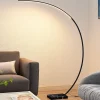 Lindby Pendellamper|Gulvlamper > LED-buelampe Kendra, sort, aluminium, højde 180 cm