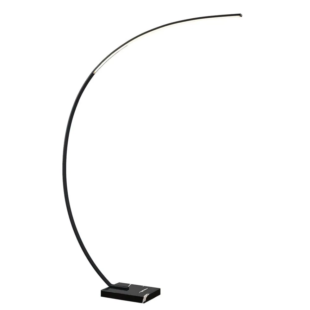 Lindby Pendellamper|Gulvlamper > LED-buelampe Kendra, sort, aluminium, højde 180 cm