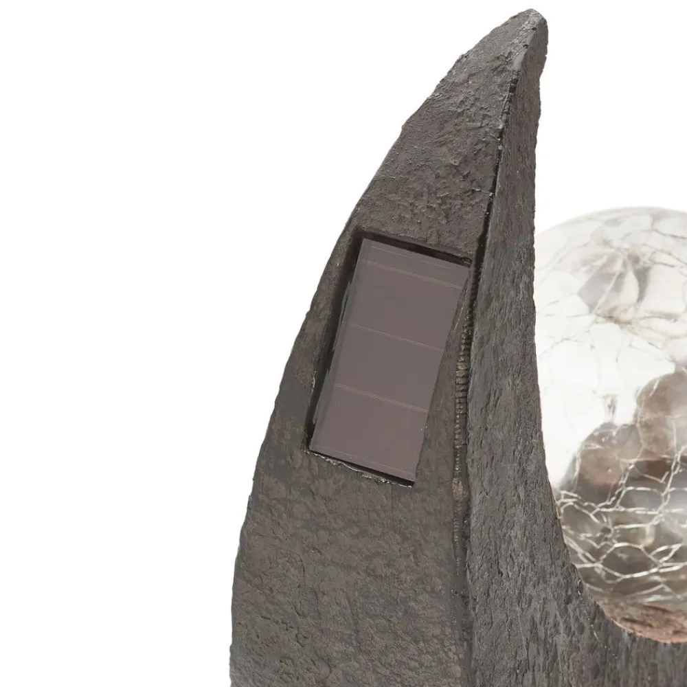 Lindby Dekorationsbelysning|Solcellelamper > LED-dekorationslampe Adem, rustbrun, glas, 31 cm