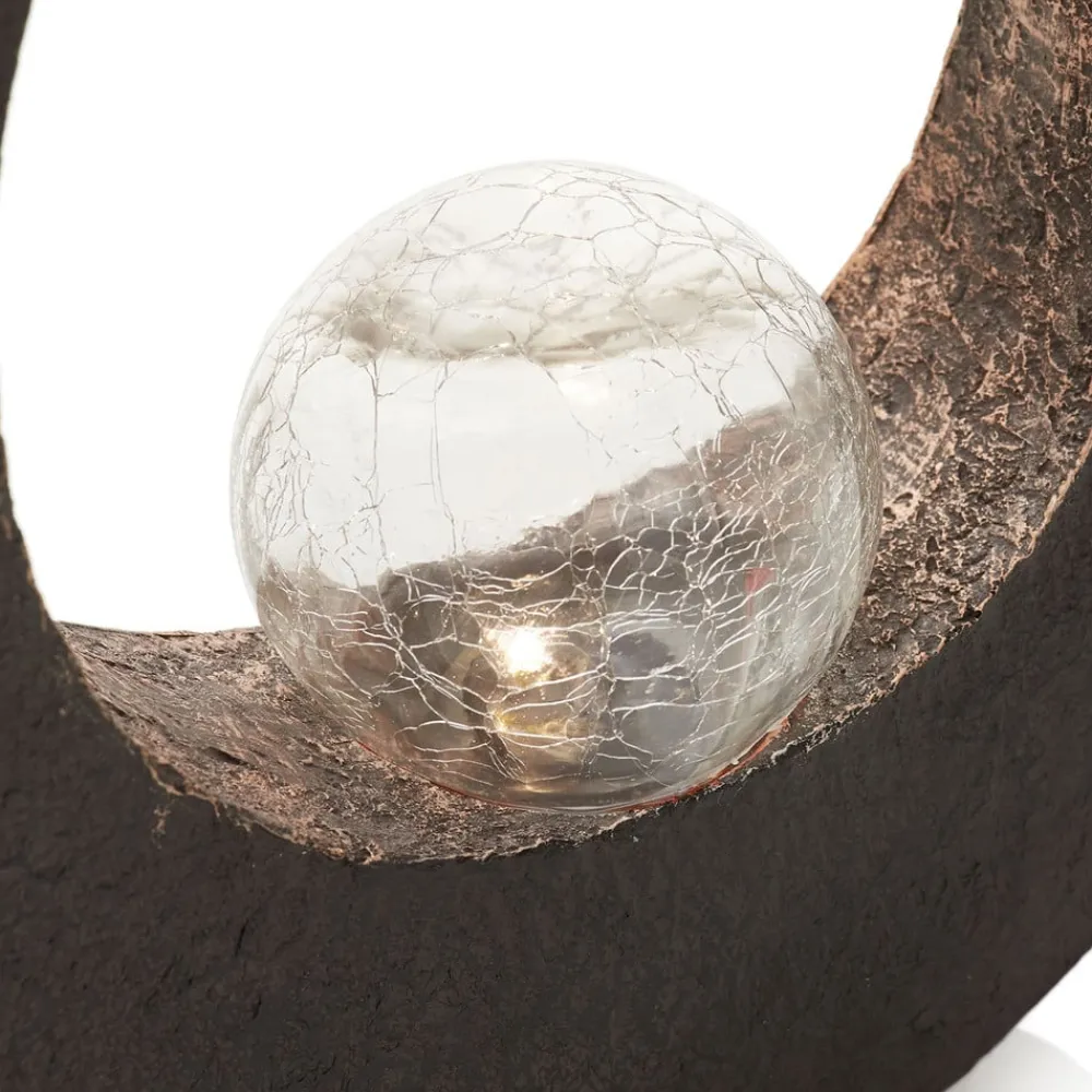 Lindby Dekorationsbelysning|Solcellelamper > LED-dekorationslampe Adem, rustbrun, glas, 31 cm