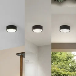 Lindby Loftlamper > LED-downlight Siaka, sort, metal, Ø 5 cm, IP65