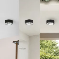 Lindby Loftlamper > LED-downlight Siaka, sort, metal, Ø 5 cm, IP65