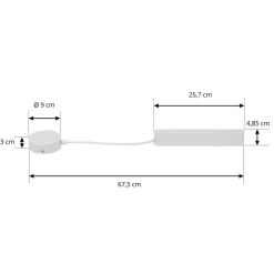 Lindby Elektroniske Materialer|Skinnesystem > LED-driver Lumaro, hvid, længde 67,5 cm, 100W