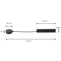 Elektroniske Materialer|Skinnesystem ^ Lindby LED-driver Lumaro, sort, længde 67,5 cm, 100W