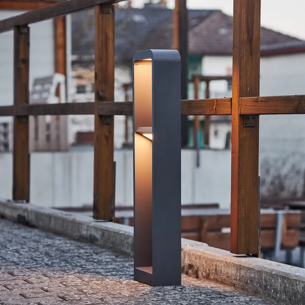 Lindby Terrassebelysning|Gadebelysning > LED-gadelampe Darko, 80 cm, grå, metal, IP54