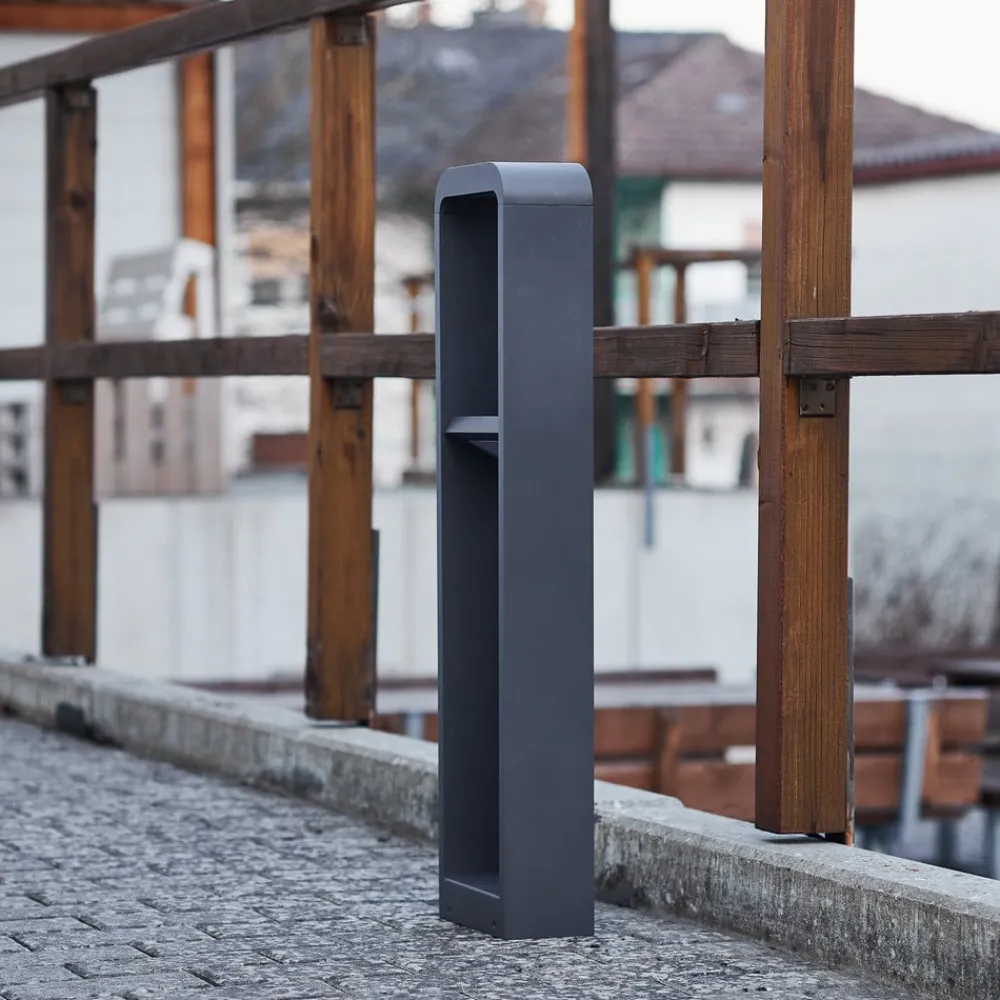 Lindby Terrassebelysning|Gadebelysning > LED-gadelampe Darko, 80 cm, grå, metal, IP54