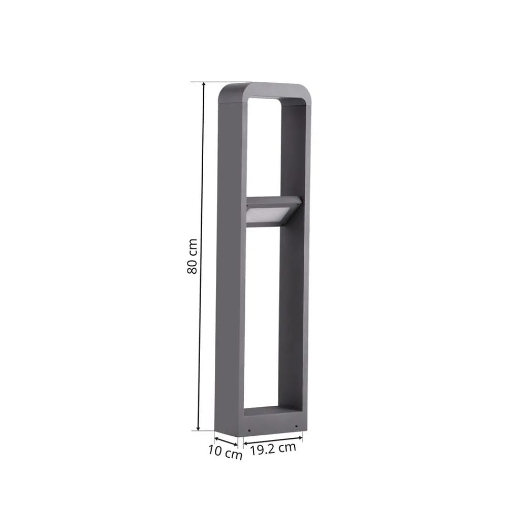 Lindby Terrassebelysning|Gadebelysning > LED-gadelampe Darko, 80 cm, grå, metal, IP54