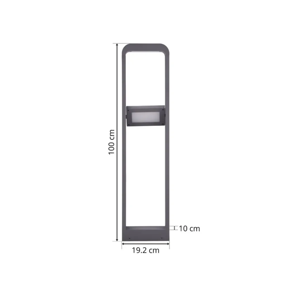 Lindby Terrassebelysning|Gadebelysning > LED-gadelampe Darko, 100 cm, grå, metal, IP54