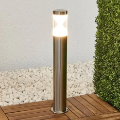 Gadebelysning ^ Lindby LED-gadelampe Fabrizio, højde 56 cm, stål