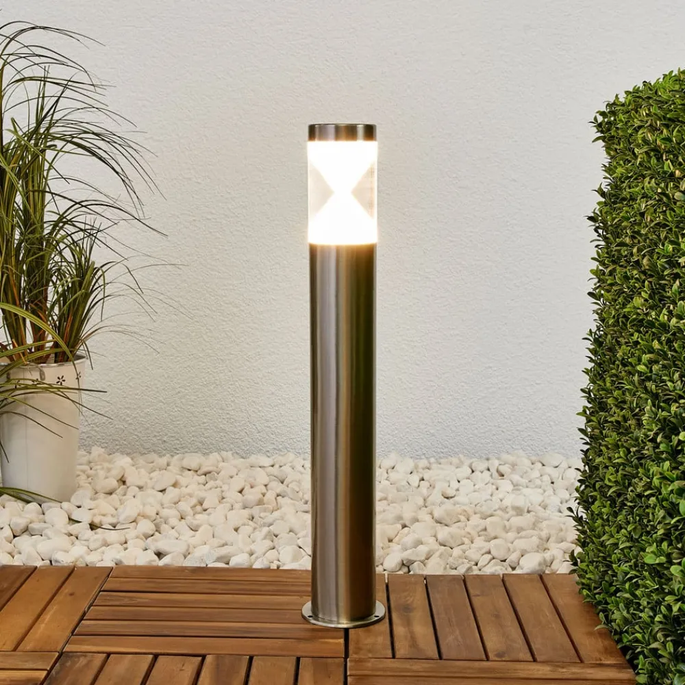 Gadebelysning ^ Lindby LED-gadelampe Fabrizio, højde 56 cm, stål