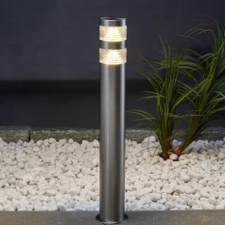 Lindby Terrassebelysning|Gadebelysning > LED-gadelampe Lanea, 60 cm, grå, stål, IP44