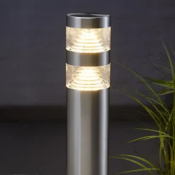 Lindby Terrassebelysning|Gadebelysning > LED-gadelampe Lanea, 60 cm, grå, stål, IP44