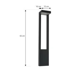 Lindby Terrassebelysning|Gadebelysning > LED-gadelampe Lonete, højde 65 cm, antracit, IP65