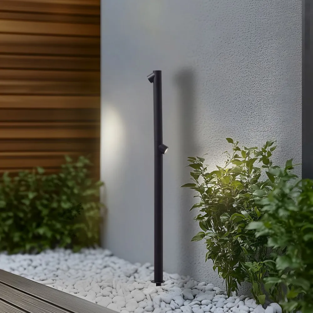 Lindby Terrassebelysning|Udendørs Spot > LED-gadelampe Luzian, højde 120 cm, sort, jordspyd