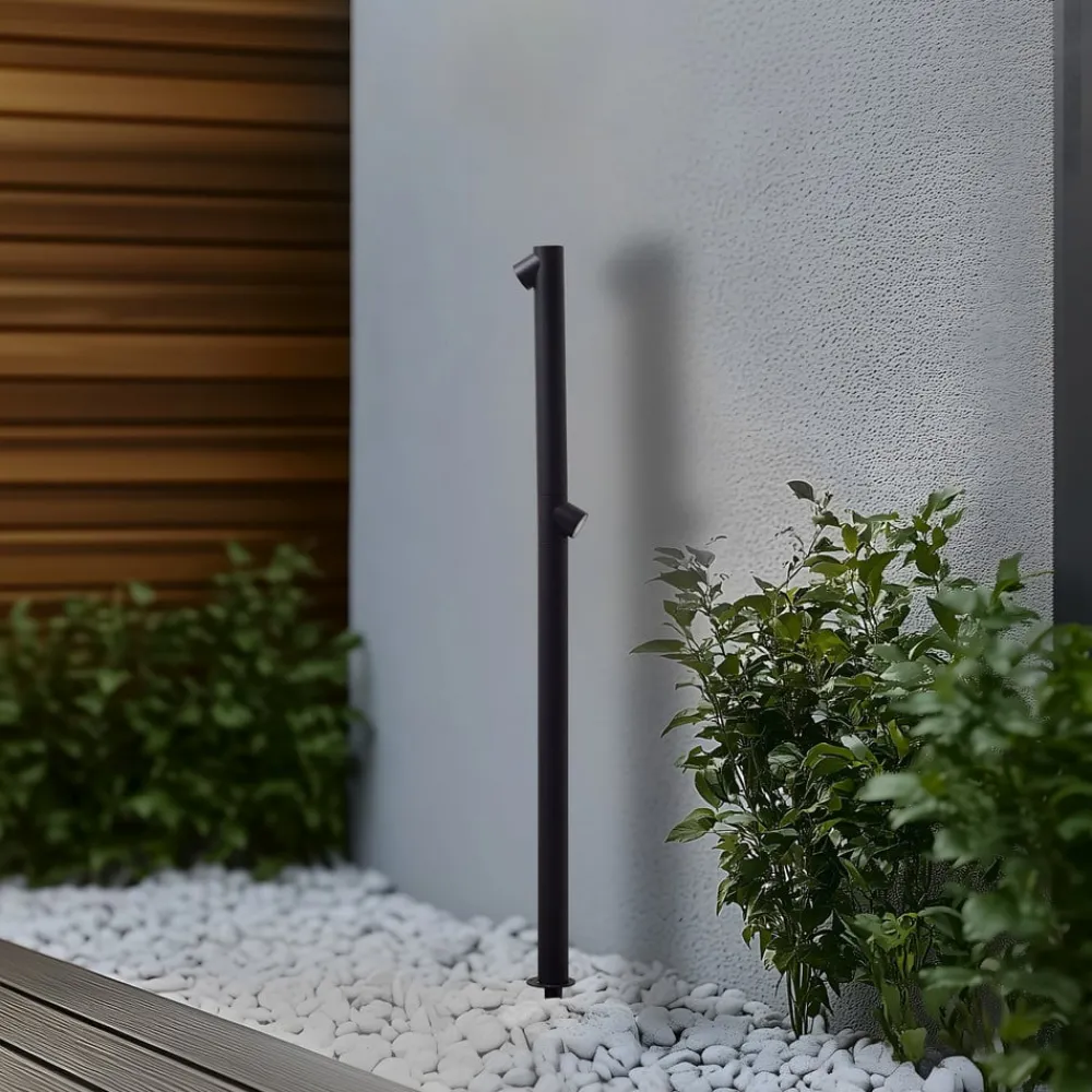 Lindby Terrassebelysning|Udendørs Spot > LED-gadelampe Luzian, højde 120 cm, sort, jordspyd