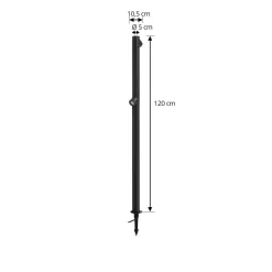 Lindby Terrassebelysning|Udendørs Spot > LED-gadelampe Luzian, højde 120 cm, sort, jordspyd
