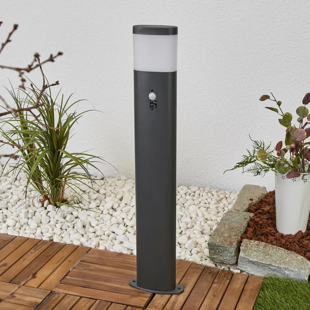 Lindby Gadebelysning Med Sensor|Gadebelysning > LED-gadelampe Marius, 80 cm, antracit, sensor