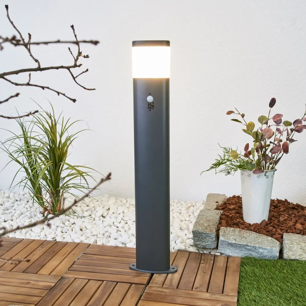 Lindby Gadebelysning Med Sensor|Gadebelysning > LED-gadelampe Marius, 80 cm, antracit, sensor