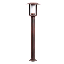 Terrassebelysning ^ Lindby LED-gadelampe Pavlos, 76 cm, rustfarvet, stål