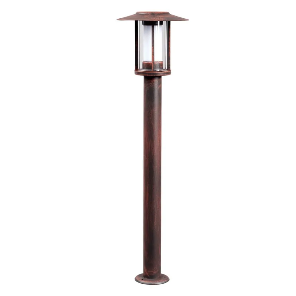 Terrassebelysning ^ Lindby LED-gadelampe Pavlos, 76 cm, rustfarvet, stål