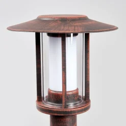Terrassebelysning ^ Lindby LED-gadelampe Pavlos, 76 cm, rustfarvet, stål