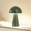 Lindby Pendellamper|Bordlamper > LED genopladelig bordlampe Nevijo, grøn, Ø20 cm, USB, dæmper