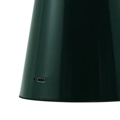 Lindby Pendellamper|Bordlamper > LED genopladelig bordlampe Nevijo, grøn, Ø20 cm, USB, dæmper